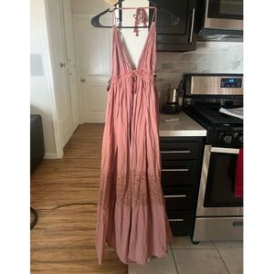 ASOS Design Maxi Sundress Dusty Pink Size 8 Boho Flowy Long Dress